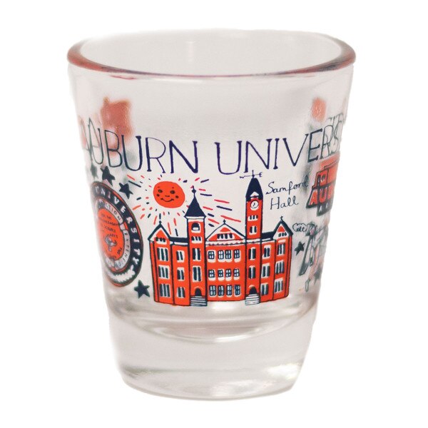 glass Auburn collage shot glass