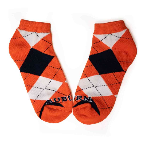 short argyle orange Auburn socks