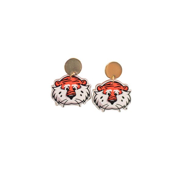 aubie head dangle earrings