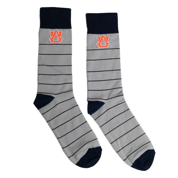grey and navy striped AU socks
