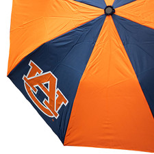orange and navy compact umbrella