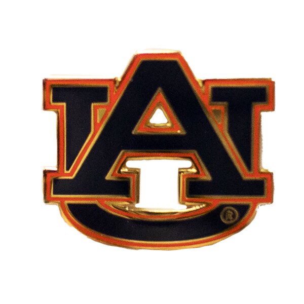 small navy and orange AU pin