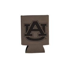 grey AU faux leather coozie