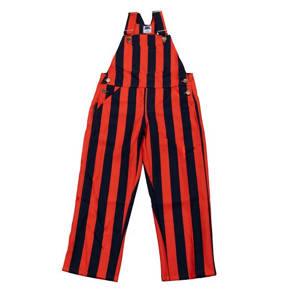 youth orange & navy striped overall