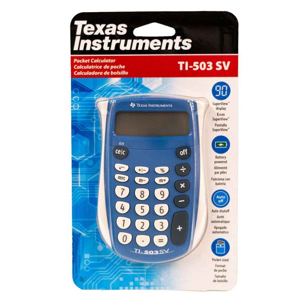 blue four function calculator